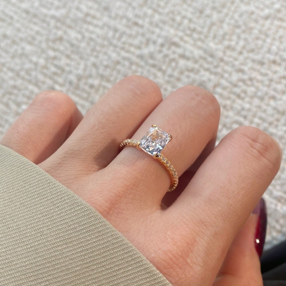 Temperament high carbon diamond stacking ring - jewelry - weilin.com