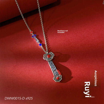 Temperamental and fashionable enamel sterling silver pendant - jewelry - weilin.com