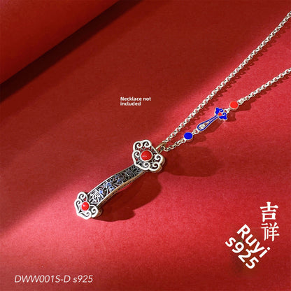 Temperamental and fashionable enamel sterling silver pendant - jewelry - weilin.com