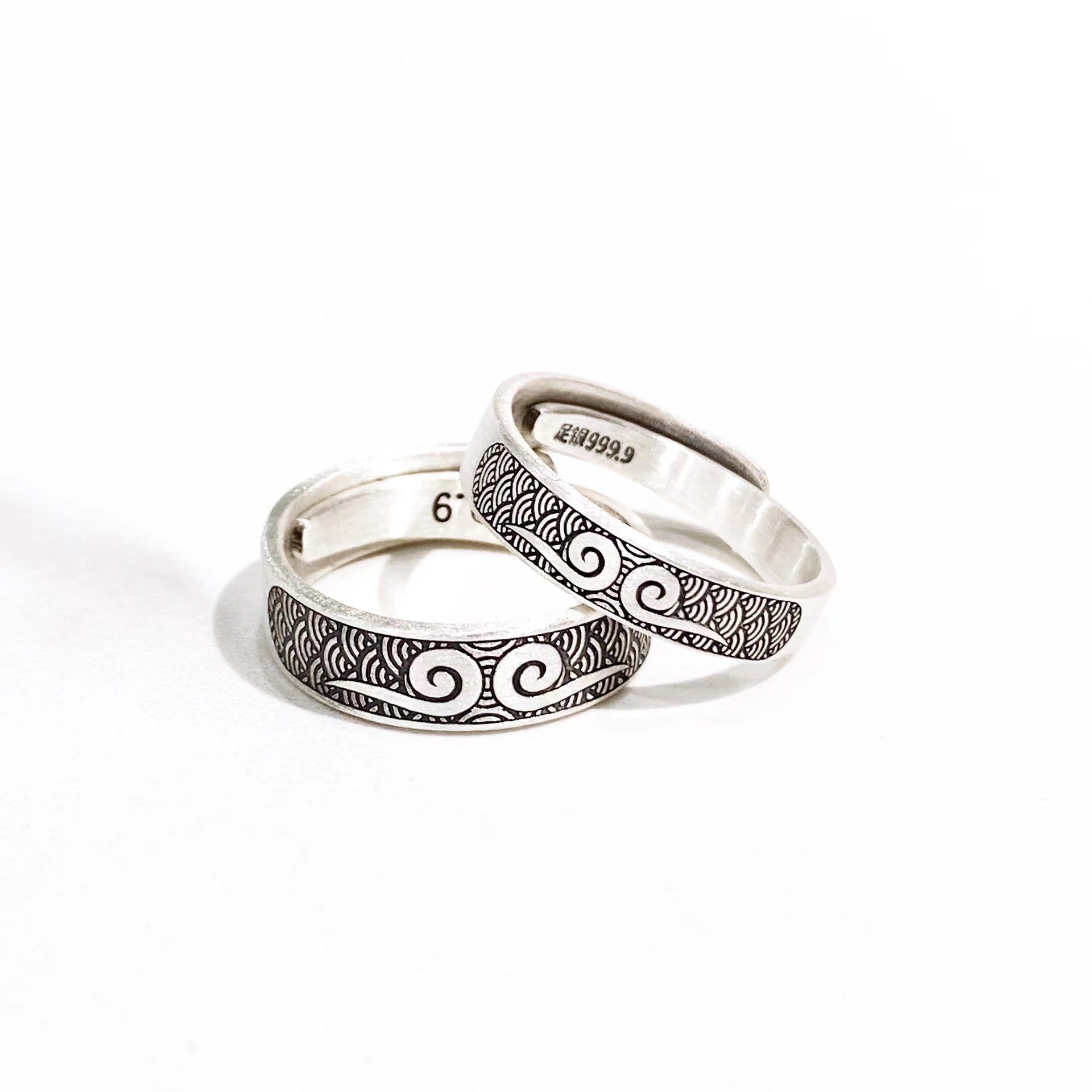 Tightening spell sterling silver couple ring - jewelry - weilin.com