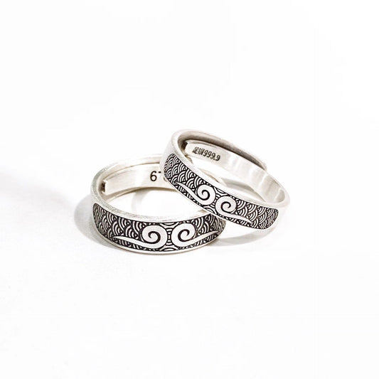 Tightening spell sterling silver couple ring - jewelry - weilin.com