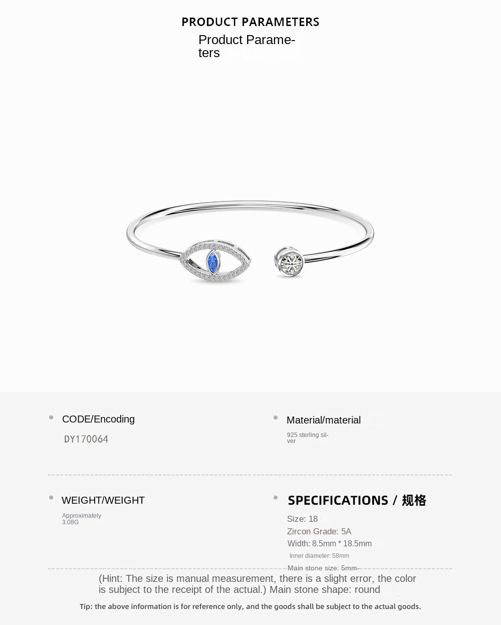 Trendy and fashionable devil eye zircon bracelet - jewelry - weilin.com