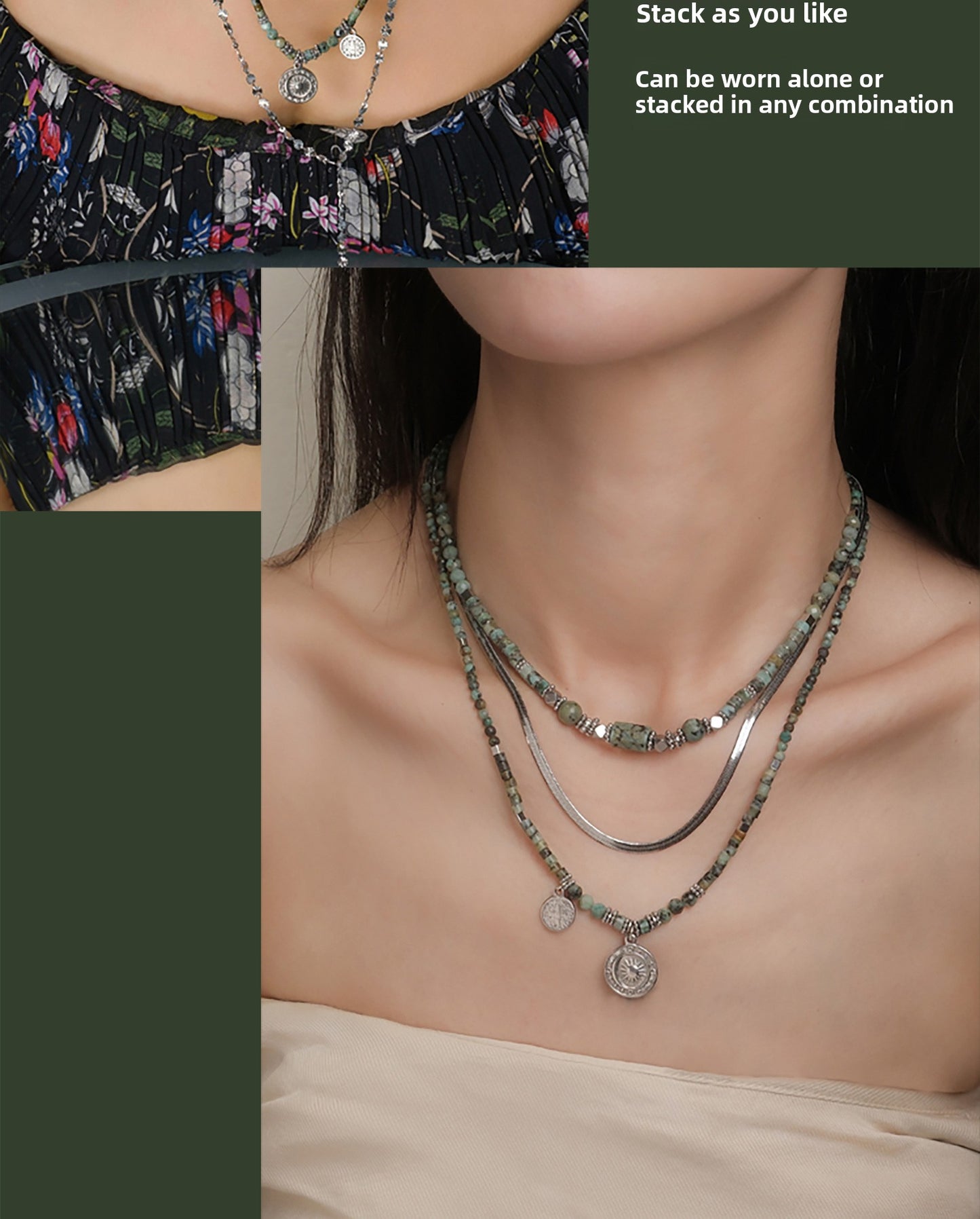 Green Dreamy Pendant Necklace