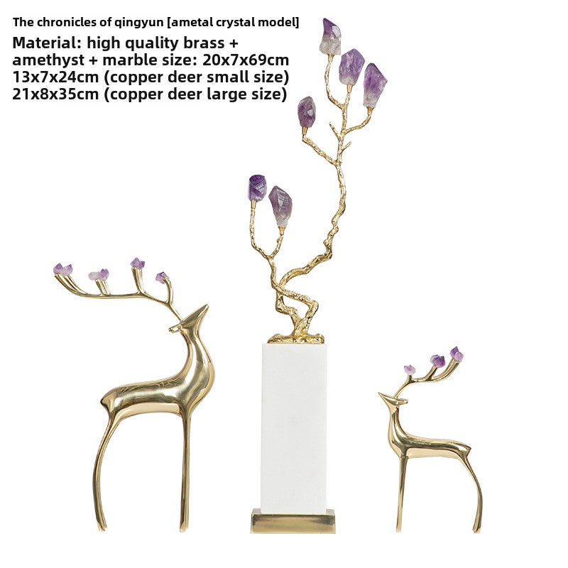 Crystal pine tree ornaments new Chinese style fortune craft decorative ornaments