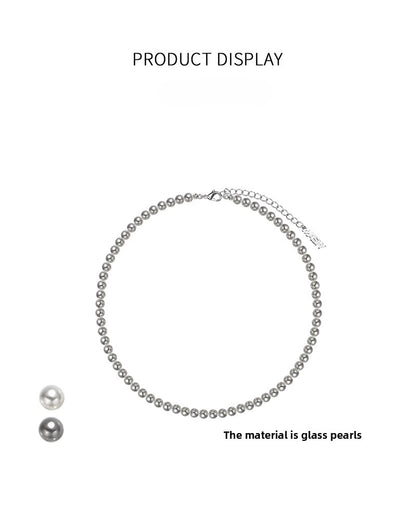 Highlight gray pearl necklace