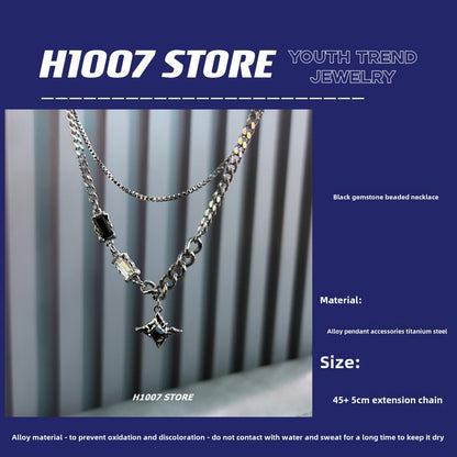 Hip-Hop Star Double-Layer Necklace