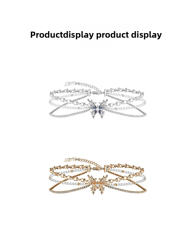 Butterfly dance multilayer necklace