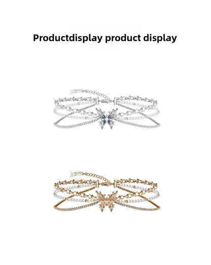 Butterfly dance multilayer necklace