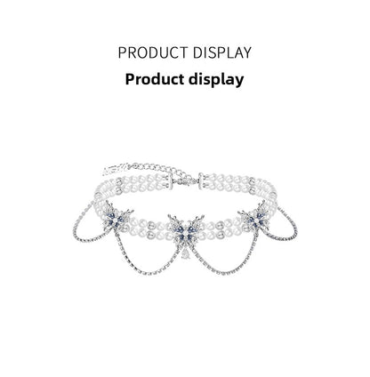 Butterfly dance highlight pearl butterfly necklace