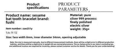 Solid sterling silver bat bracelet - jewelryweilin