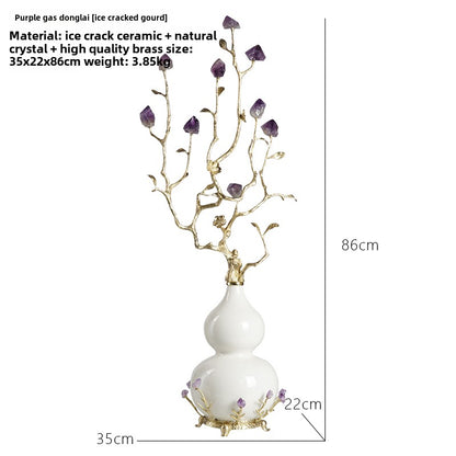 New Chinese style gourd natural amethyst stone ornaments