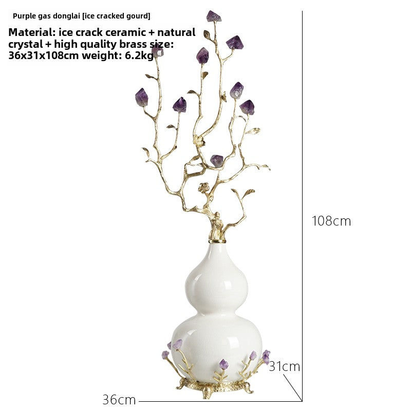 New Chinese style gourd natural amethyst stone ornaments