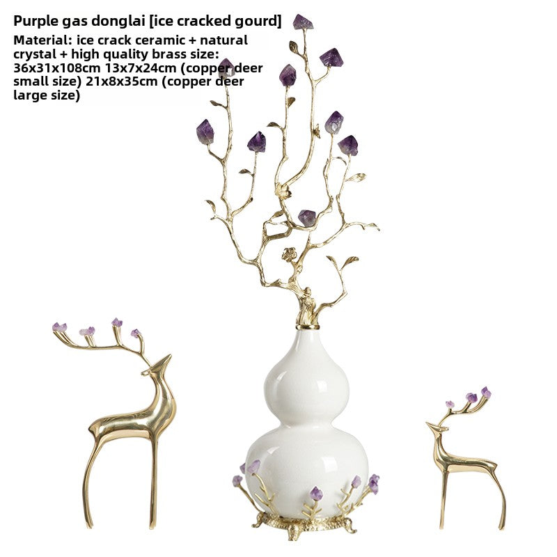 New Chinese style gourd natural amethyst stone ornaments