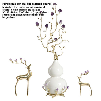 New Chinese style gourd natural amethyst stone ornaments