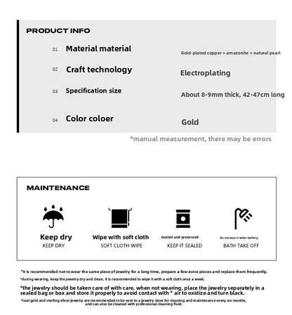 Natural stone pearl hip-hop necklace