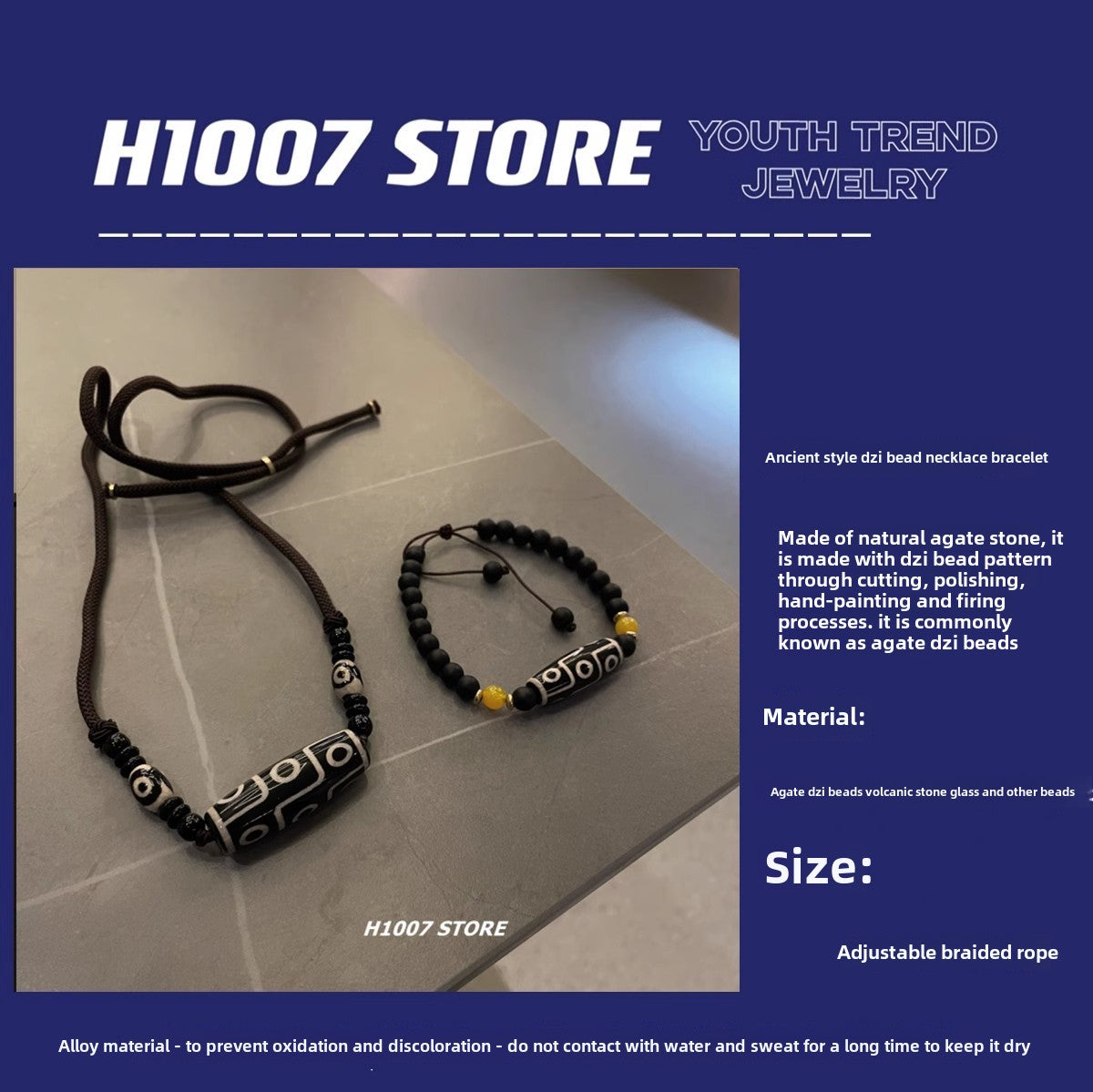 Hip Hop Ethnic Braided Elastic Necklace