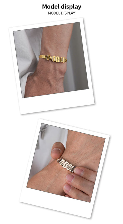 Pulsera plana con alfabeto de serpiente 