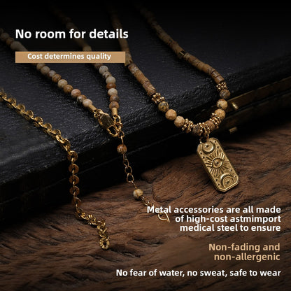 Golden wheat harvest necklace