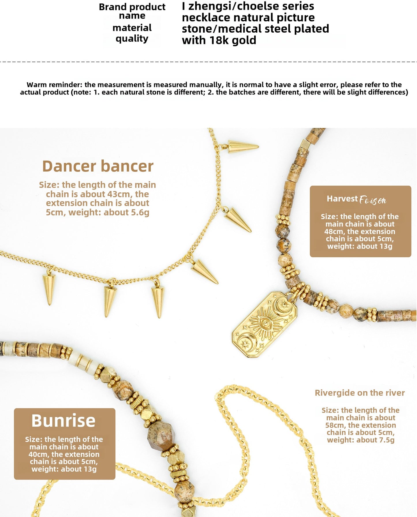 Golden wheat harvest necklace