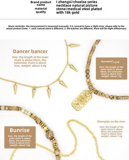 Golden wheat harvest necklace