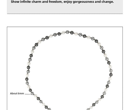 Long pearl hip-hop necklace