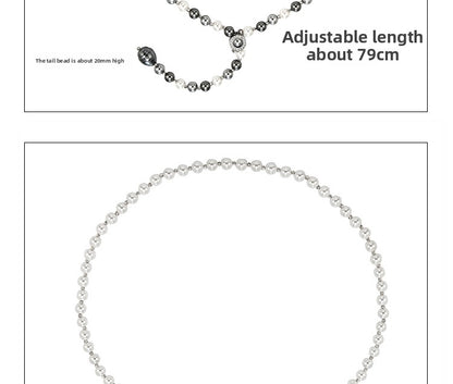 Long pearl hip-hop necklace