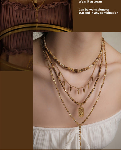 Golden wheat harvest necklace