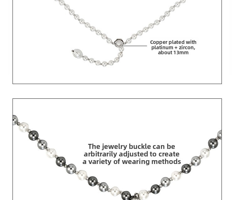 Long pearl hip-hop necklace