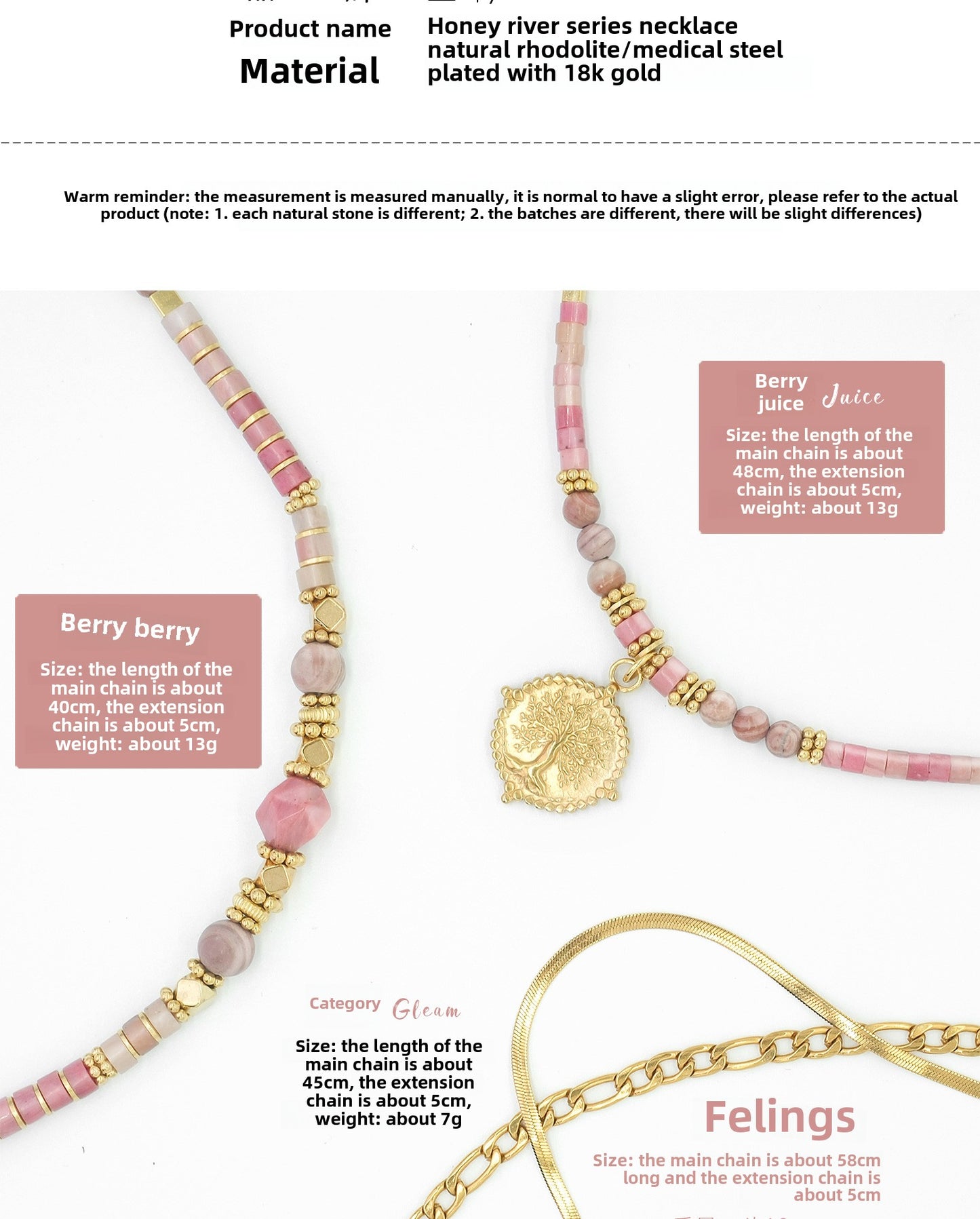 Honey River fruit necklace