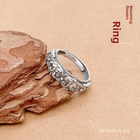 Vintage Flower Sterling Silver Ring