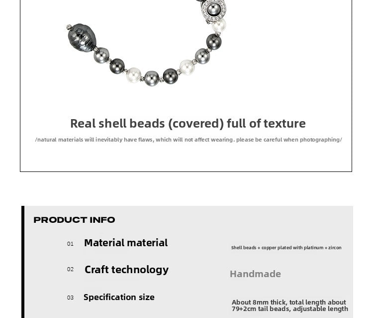 Long pearl hip-hop necklace