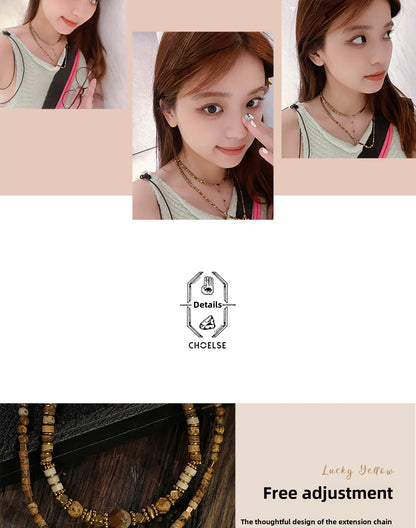 Golden wheat harvest necklace