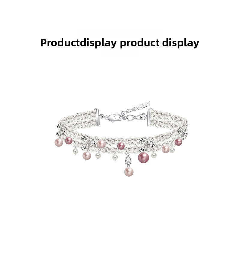 Colored pearl choker necklace