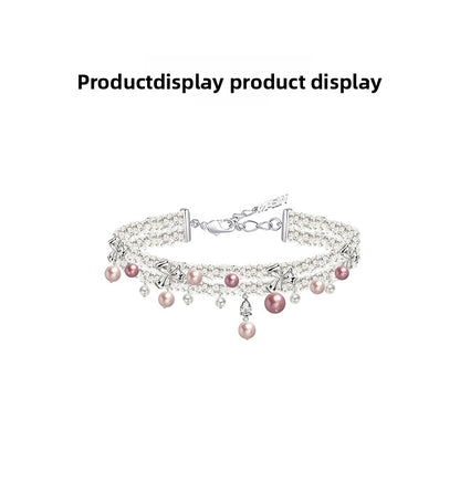 Colored pearl choker necklace