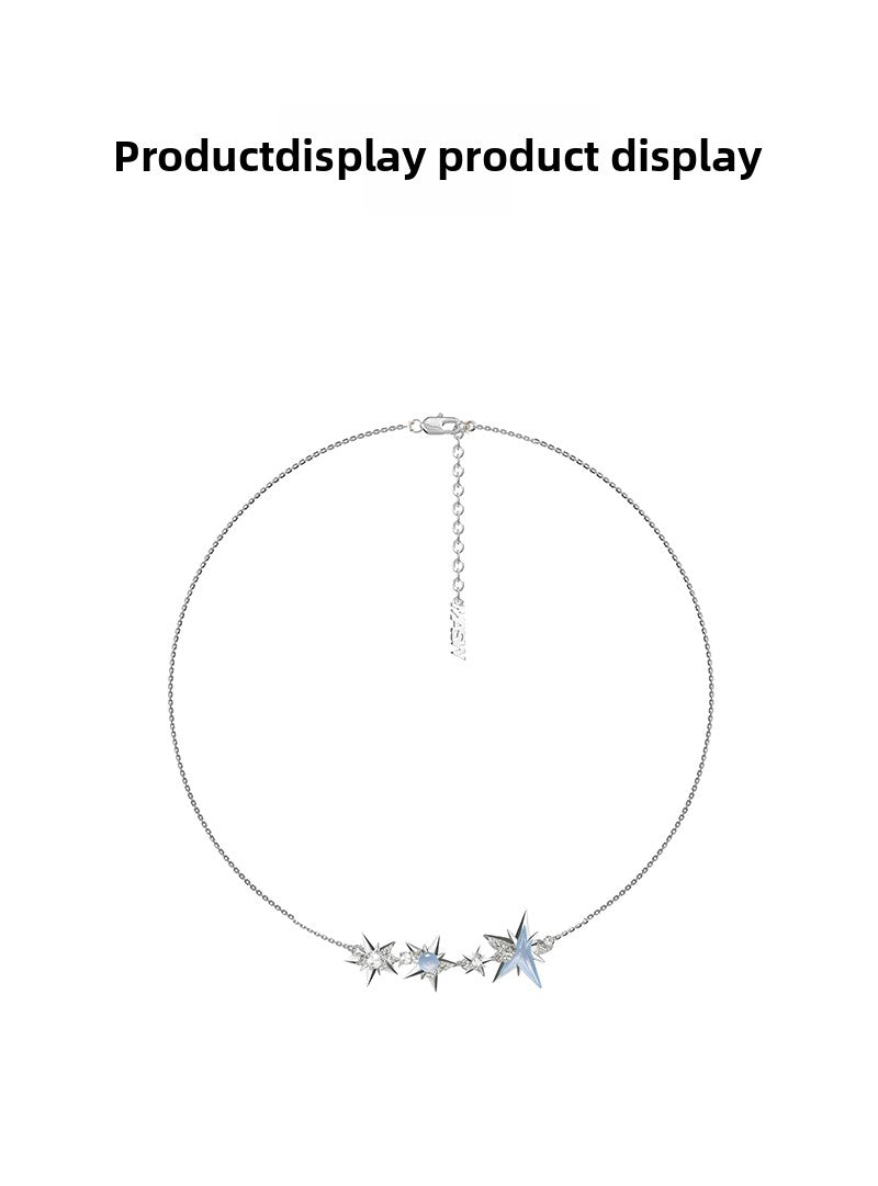 Ice blue starburst necklace