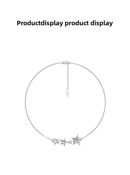Ice blue starburst necklace
