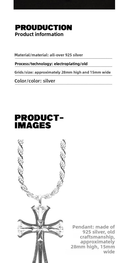 Zircon cross pendant hip-hop necklace