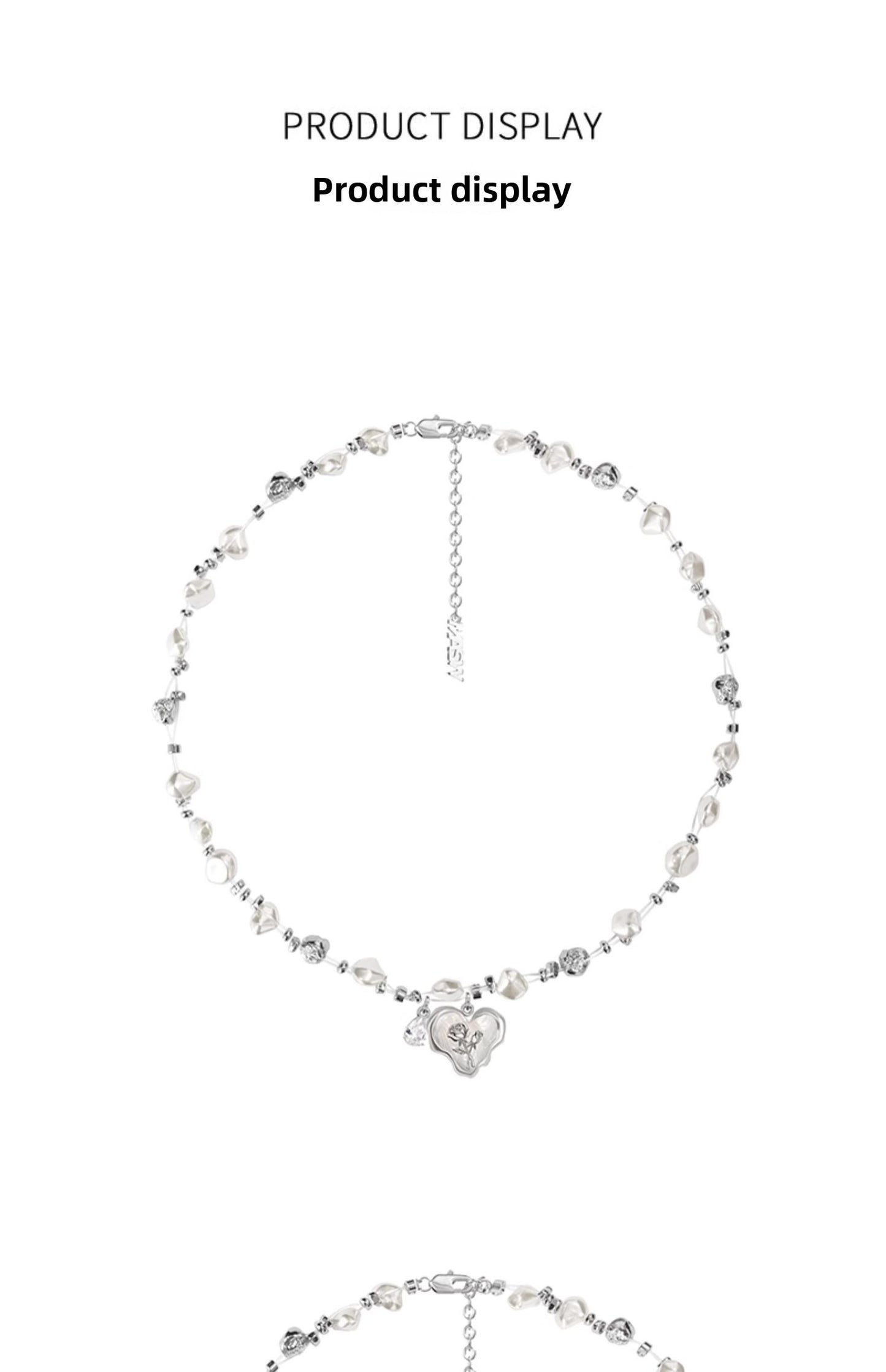 Rose flower pearl necklace