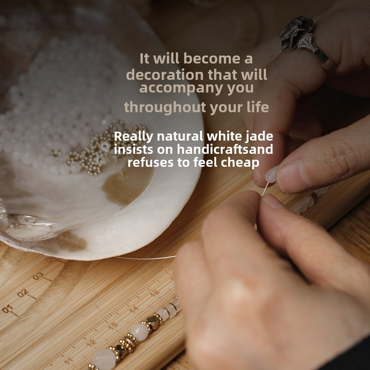 Pure white jade necklace
