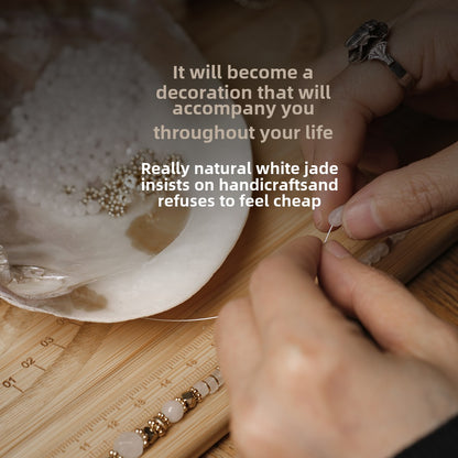 Pure white jade necklace