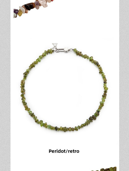 Natural stone free shape hip hop necklace