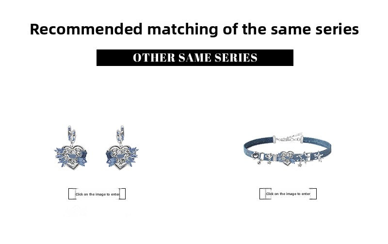 Choker Heart-shaped Denim Collar Chain Necklaces