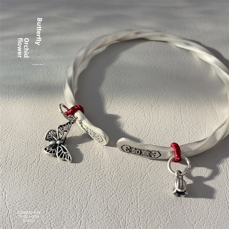 Butterfly Bell Sterling Silver Bracelet - jewelryweilin