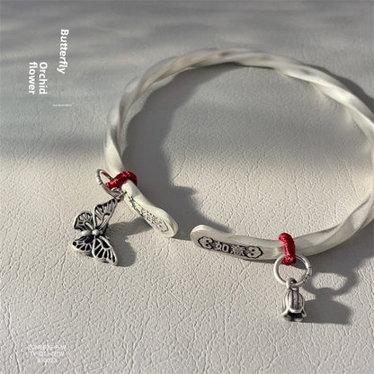 Butterfly Bell Sterling Silver Bracelet - jewelryweilin