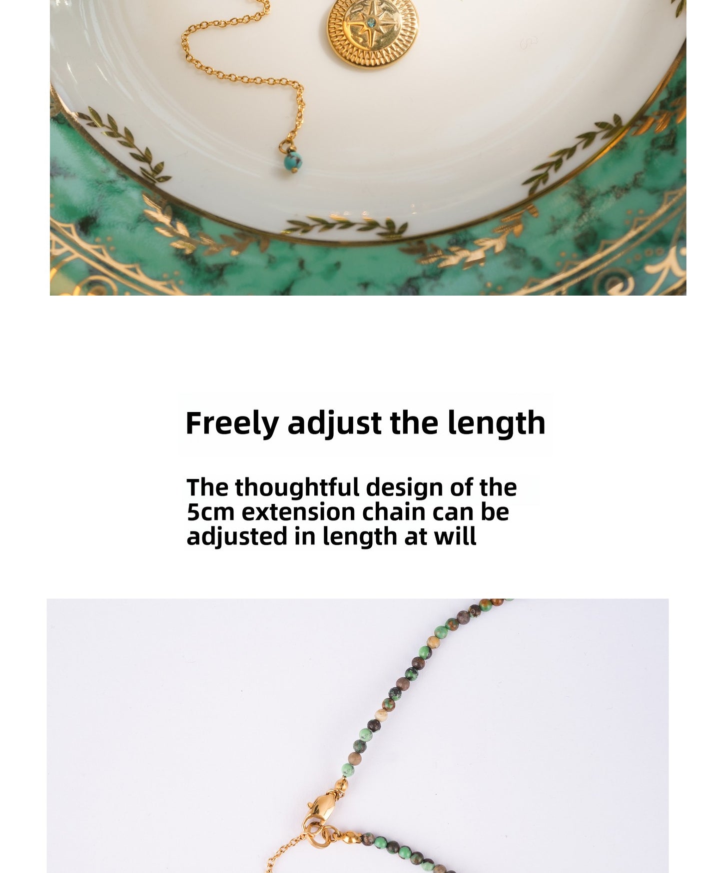 Golden circle six-pointed star necklace