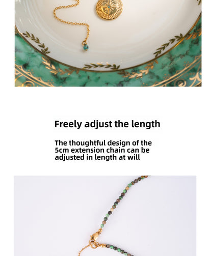 Golden circle six-pointed star necklace