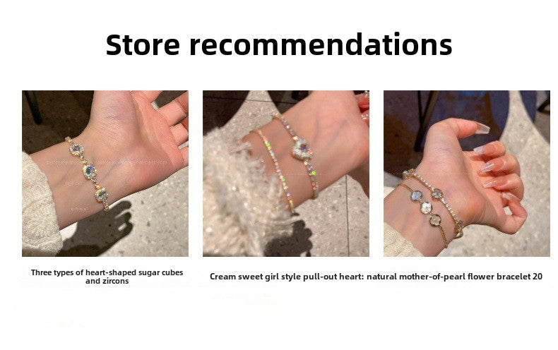 Zirconia Flower Lobster Clasp Bracelet