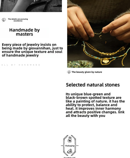 Golden circle six-pointed star necklace