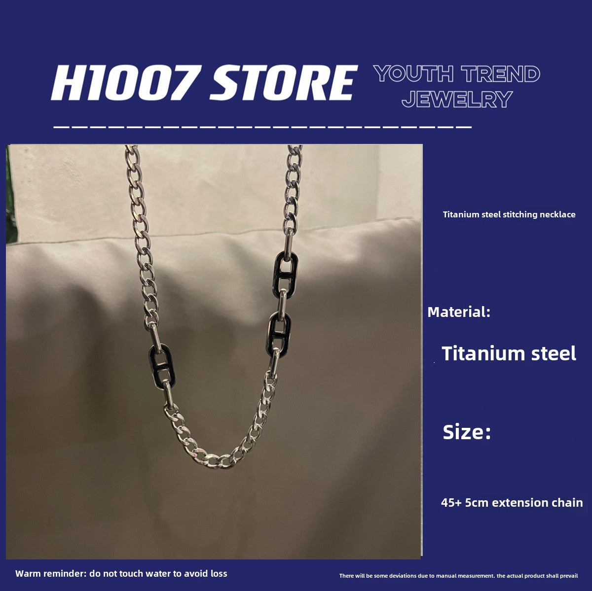 Hip Hop Black Gem Double Layer Clavicle Chain Necklace