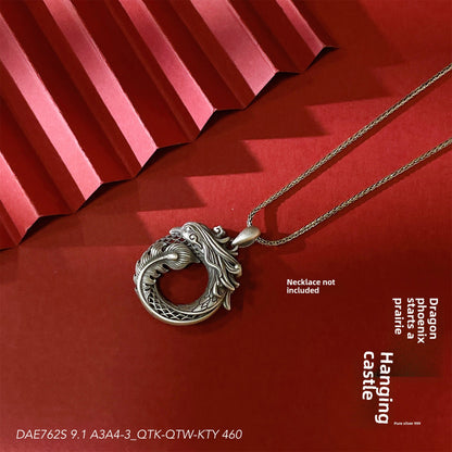 China dragon sterling silver pendant